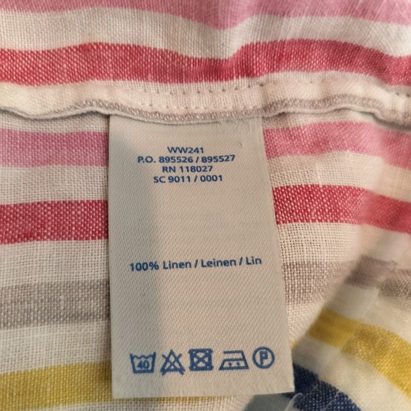 Boden Linen Rainbow Stripe Dress w/ Pockets - Picture 12 of 12